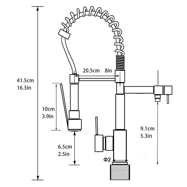Premium Brass Hot & Cold Kitchen Mixer Tap, Chrome Finish, Standard Size (BTT-2003)