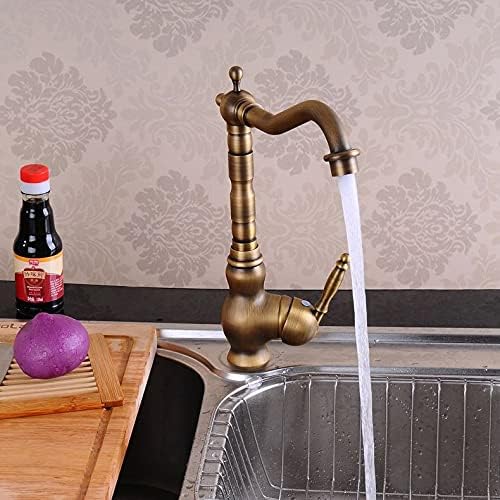 BASSINO Stylish Bathroom Faucet with Single Lever - Waterfall Bathroom Basin Faucet of Brass - Hot and Cold Water Mixer Antique Tap for Bathroom 12 Inches (Antique Swan)