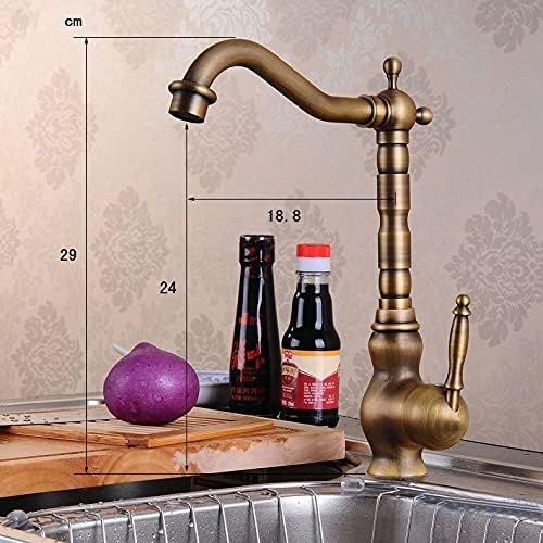 BASSINO Stylish Bathroom Faucet with Single Lever - Waterfall Bathroom Basin Faucet of Brass - Hot and Cold Water Mixer Antique Tap for Bathroom 12 Inches (Antique Swan)