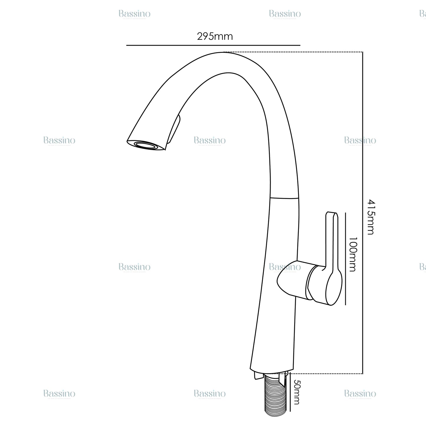 BASSINO Brass Kitchen Faucet Luxury Design Pull Out Kitchen Faucet Tap Single Hole 360° Rotatable/Dual Water Flow System Kitchen Sink Tap Faucet (Silver) BTT-2105