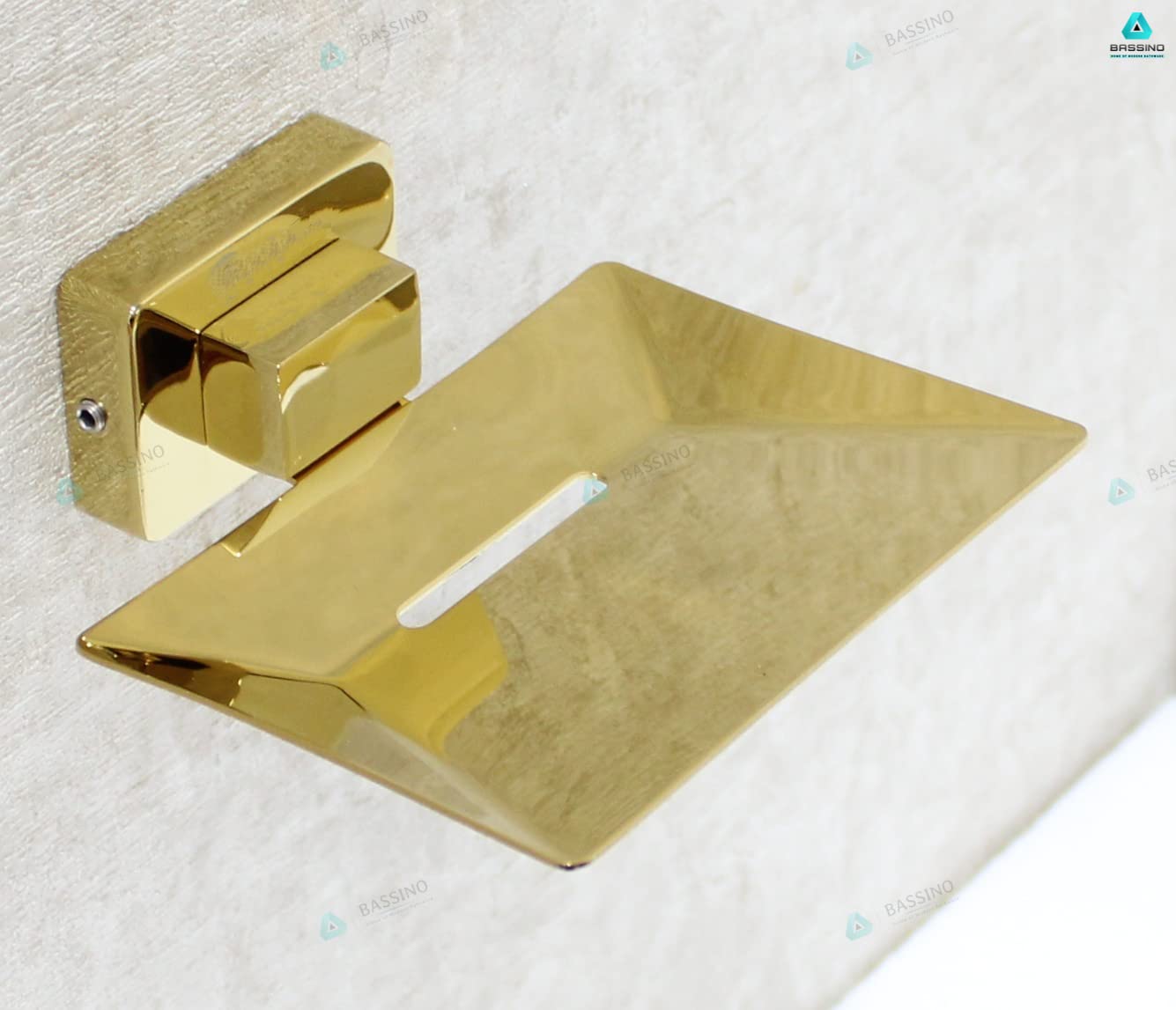 Bassino Stainless Steel Bathroom Soap Holder/Soap Stand/Soap Dish for Batroom/Bathroom Accessories (Gold Finish) (Single SOAP Dish) – Made in India