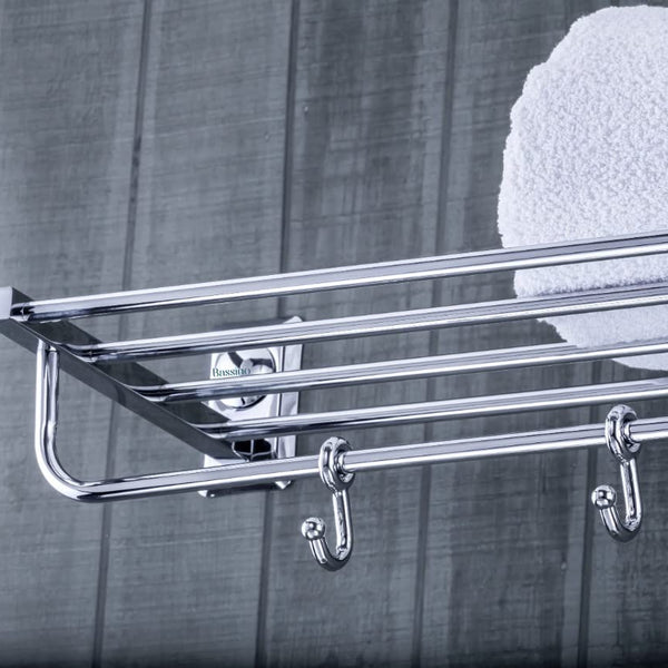 Bassino Stainless Steel Bathroom Towel Rack/Soap Stand/Soap Dish for Batroom/Bathroom Accessories (Chrome Finish) (Towel Rack) – Made in India