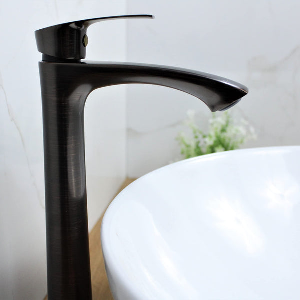 BASSINO Brass Stylish Bathroom Counter top Basin faucets/Pillar Cock tap (12 inch) (ORB)