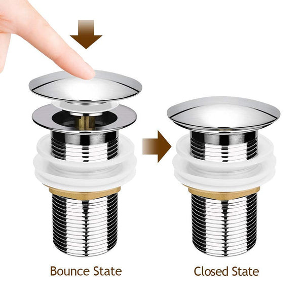 4" Silver Brass Pop Up Full Thread Waste Coupling 32 MM