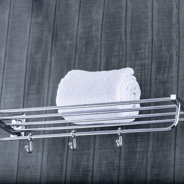 Bassino Stainless Steel Bathroom Towel Rack/Soap Stand/Soap Dish for Batroom/Bathroom Accessories (Chrome Finish) (Towel Rack) – Made in India