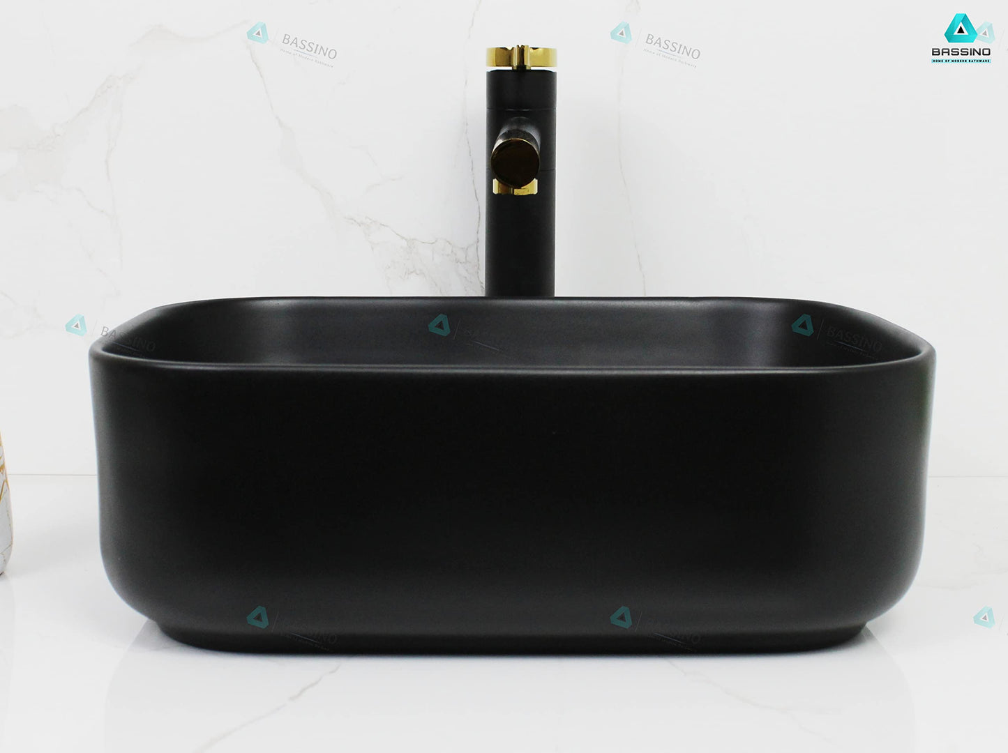 BASSINO Art Wash Basin Countertop, Tabletop Ceramic Bathroom Sink/Basin (400x300x140mm) (GR-132)