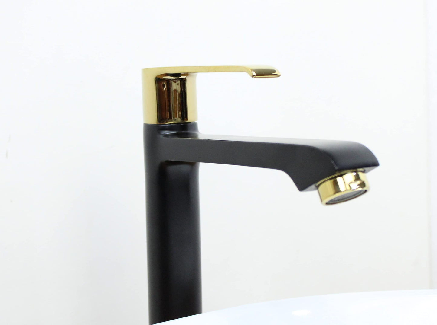 BASSINO Stylish Bathroom Basin faucets/Pillar Cock tap 12 inch Brass tap for Counter top/Table top Basin (Primo Series, Black Gold)