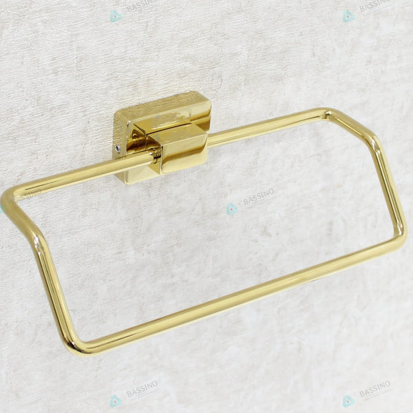Bassino Stainless Steel Bathroom Soap Holder/Soap Stand/Soap Dish for Batroom/Bathroom Accessories (Gold Finish) (NEPKIN Ring) – Made in India