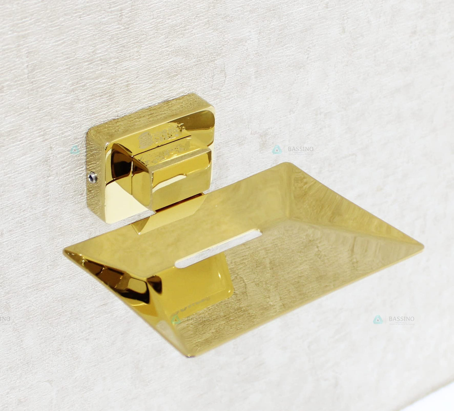 Bassino Stainless Steel Bathroom Soap Holder/Soap Stand/Soap Dish for Batroom/Bathroom Accessories (Gold Finish) (Single SOAP Dish) – Made in India