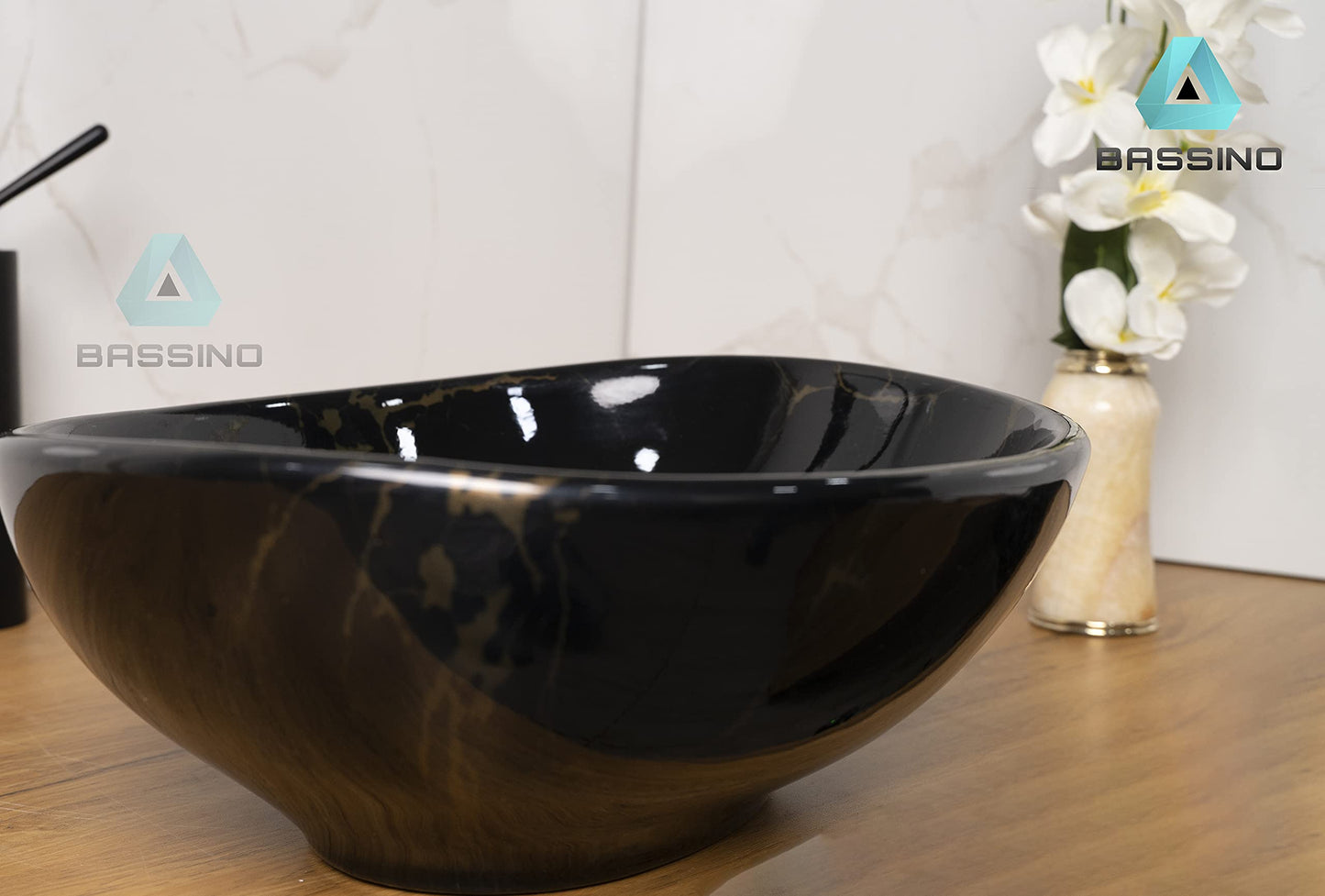 BASSINO Art Ceramic Wash Basin Countertop/Tabletop Bathroom Sink/Vessel Sink for Bathroom - Multi (410 x 340 x 145 mm)