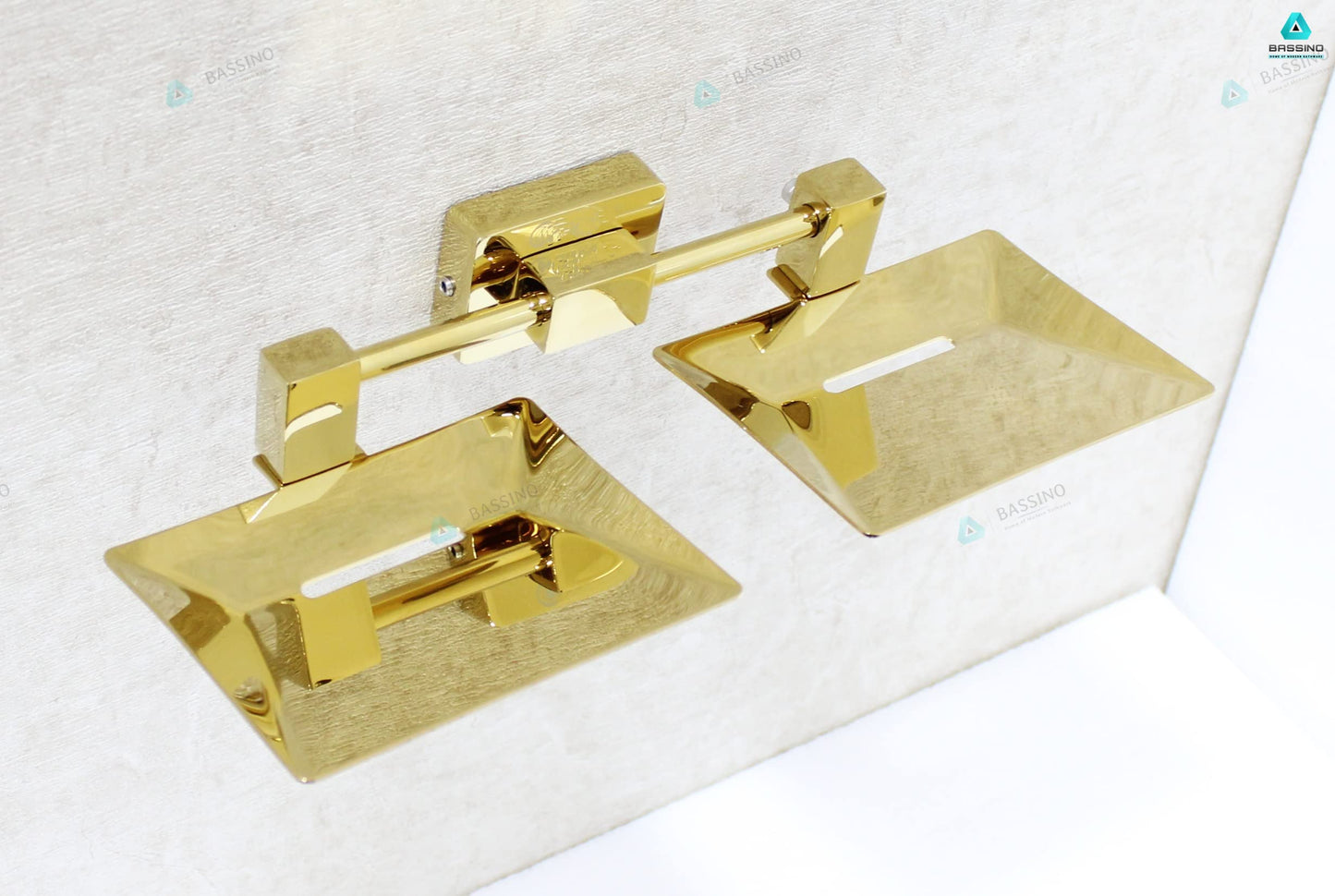 Bassino Stainless Steel Bathroom Soap Holder/Soap Stand/Soap Dish for Batroom/Bathroom Accessories (Gold Finish) (Double SOAP Dish) – Made in India