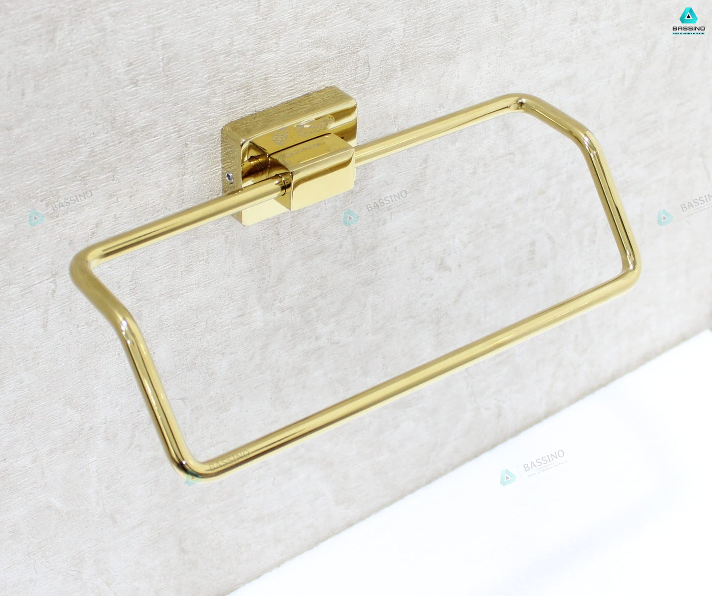 Bassino Stainless Steel Bathroom Soap Holder/Soap Stand/Soap Dish for Batroom/Bathroom Accessories (Gold Finish) (NEPKIN Ring) – Made in India