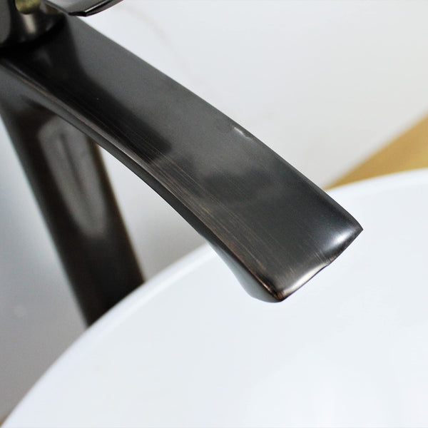 BASSINO Brass Stylish Bathroom Counter top Basin faucets/Pillar Cock tap (12 inch) (ORB)