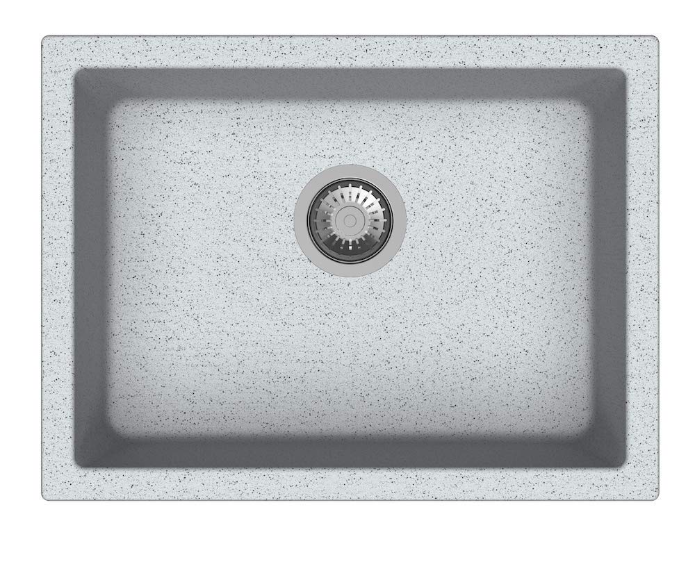 BASSINO Granite/Quartz Kitchen Sink (21 x 18 x 8 inch) (GREY STONE)