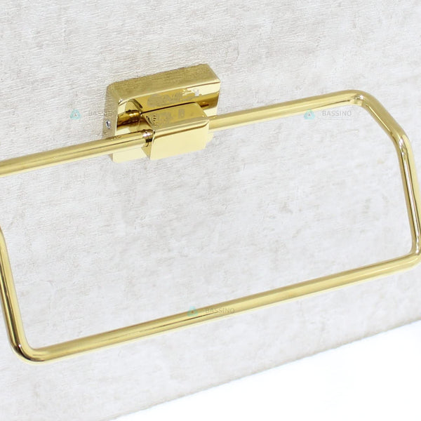 Bassino Stainless Steel Bathroom Soap Holder/Soap Stand/Soap Dish for Batroom/Bathroom Accessories (Gold Finish) (NEPKIN Ring) – Made in India
