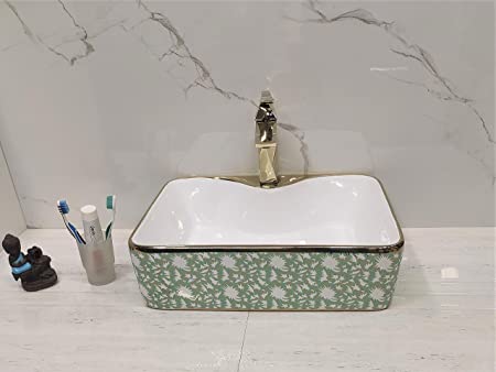 BASSINO Art Wash Basin Countertop, Tabletop Ceramic Bathroom Sink/Basin (480x370x135mm)