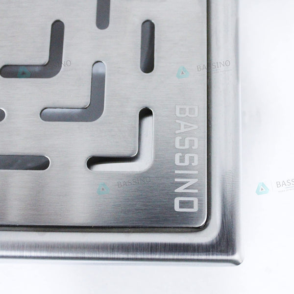 BASSINO 304 Grade Stainless Steel Floor Drain/Jali Square Plain Design with Trap
