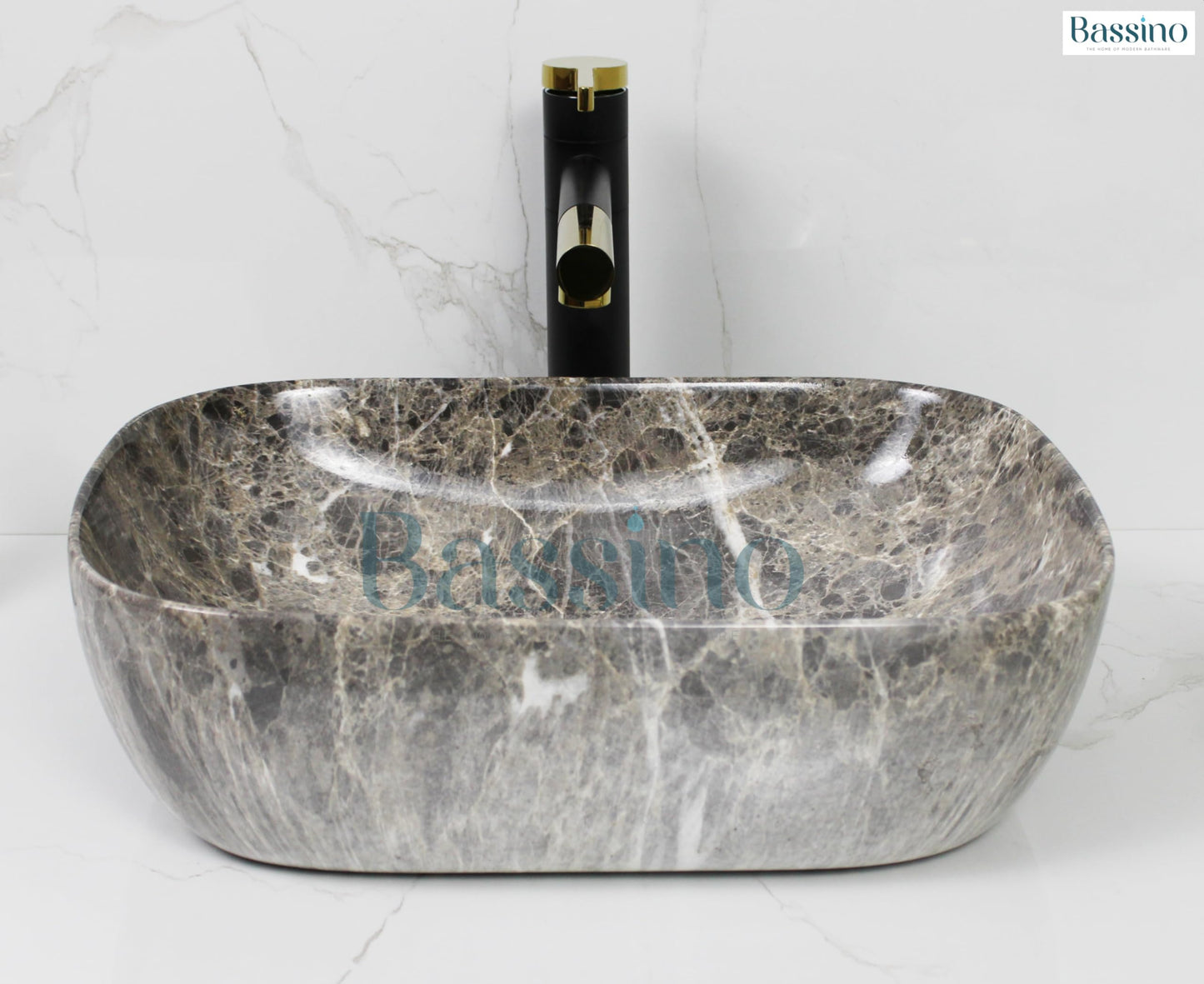 BASSINO Art Wash Basin Counter top,Tabletop Ceramic Bathroom Sink/Basin (455 x 325 x 135 mm) (BTT-1025)