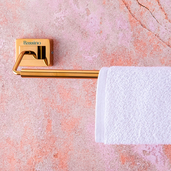 Bassino Stainless Steel Bathroom Soap Holder/Soap Stand/Soap Dish for Batroom/Bathroom Accessories (Rose Gold Finish) (Towel Rod) – Made in India