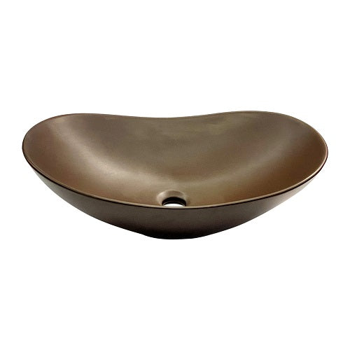 BASSINO Ceramic Wash Basin Countertop Tabletop Bathroom Sink Wash Basin( 640x 370 x 155mm)FULL MATT CHOCOLATE COLOR