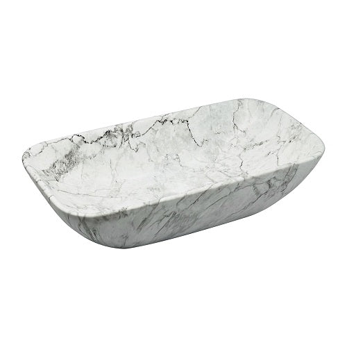 BASSINO Ceramic Wash Basin Countertop Tabletop Bathroom Sink Wash Basin( 470x 240 x 120mm)MATT MARBLE