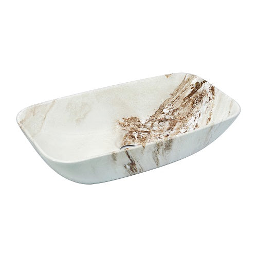 BASSINO Ceramic Wash Basin Countertop Tabletop Bathroom Sink Wash Basin( 470x 240 x 120mm)GLOSSY MARBLE