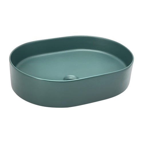 BASSINO Ceramic Wash Basin Countertop Tabletop Bathroom Sink Wash Basin( 500x 370 x 135mm)FULL MATT AQUA GREEN