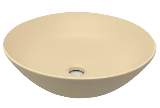 BASSINO Ceramic Wash Basin Countertop Tabletop Bathroom Sink Wash Basin( 395x 395 x 125mm)Full MATTT BEIGE