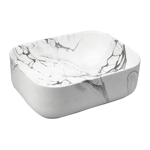 BASSINO Ceramic Wash Basin Countertop Tabletop Bathroom Sink Wash Basin( 400x 300 x 145mm)MATT MARBLE