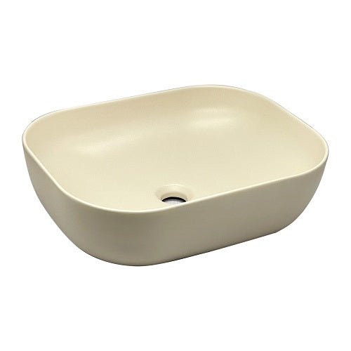 BASSINO Ceramic Wash Basin Countertop Tabletop Bathroom Sink Wash Basin( 455x 325 x 135mm)FULL MATT BEIGE COLOR