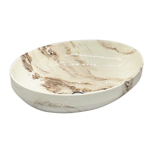 BASSINO Ceramic Wash Basin Countertop Tabletop Bathroom Sink Wash Basin( 500x 360 x 140mm)GOSSY MARBLE