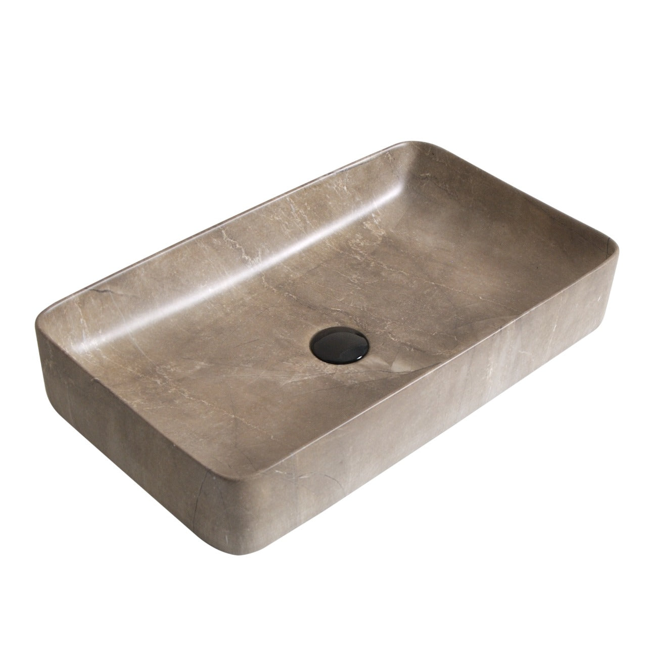 BASSINO Ceramic Wash Basin Countertop Tabletop Bathroom Sink Wash Basin( 600x 345 x 105mm)MATT MARBLE