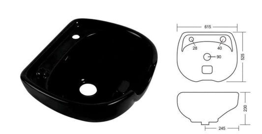 Portable Height Shampoo Basin Adjustable Hair Treatment Bowl Baber Salon Tool -Black(Size-575X513X322mm)