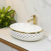 White and gold Oval Shape Counter Top Wash Basin