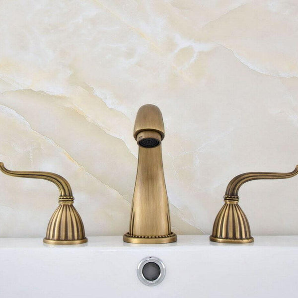 BASSINO Brass Bathroom Sink Wash Basin Mixer Tap Single Handle Hot & Cold Waterfall Lavatory Sink Faucet for Living Room & Bathrooms
